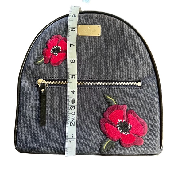 Kate Spade NEW Grove Street Poppy Sammi Denim Floral Embroidered Backpack NWT - Picture 9 of 16